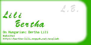 lili bertha business card